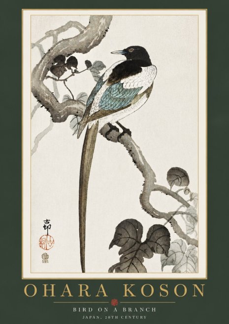 Ohara Koson Bird on a Branch IV No4 - Poster