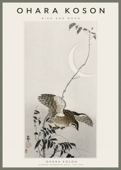 Ohara Koson Bird and Moon No2 - Poster