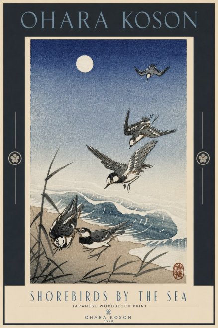 Ohara Koson Shorebirds by the Sea No4 - Poster