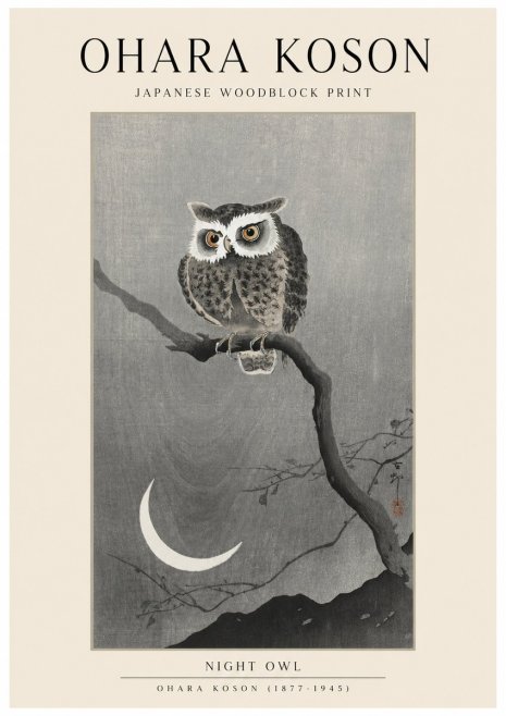 Ohara Koson Night Owl No1 - Poster