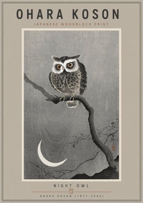 Ohara Koson Night Owl No5 - Poster