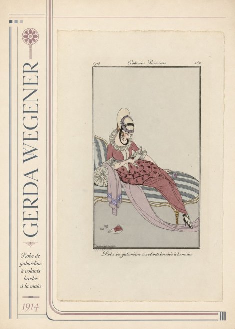 Gerda Wegener Robe De Gabardine À Volants Brodés À La Main I No2 - Poster