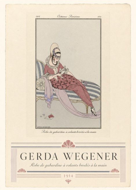 Gerda Wegener Robe De Gabardine À Volants Brodés À La Main I No3 - Poster