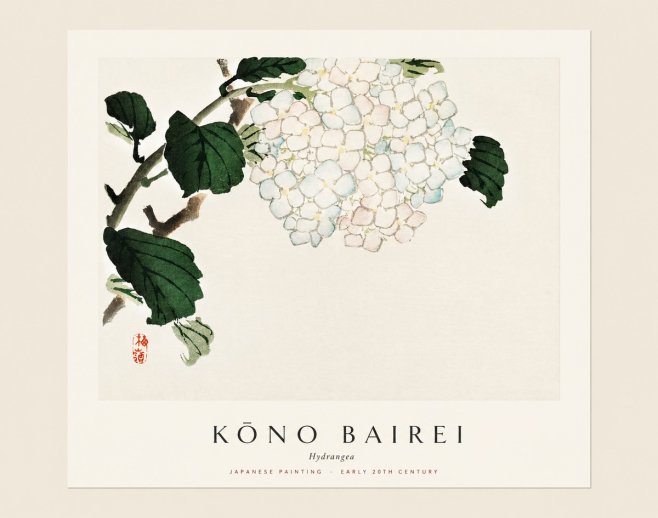 Kōno Bairei Hydrangea No1 - Poster