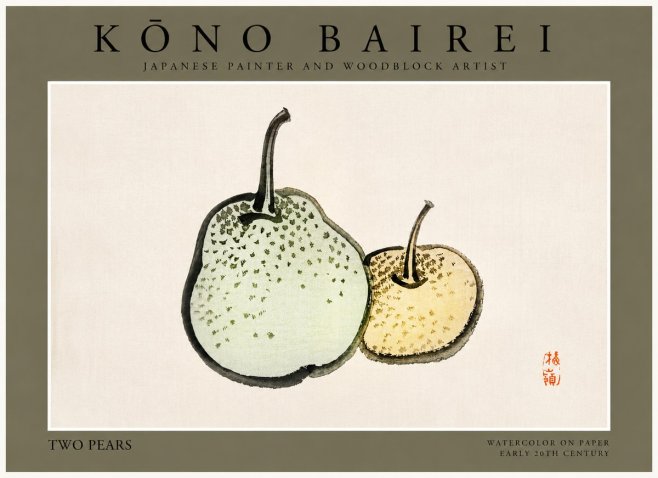 Kōno Bairei Two Pears No3 - Poster