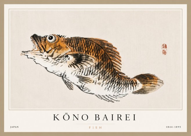 Kōno Bairei Fish II No3 - Poster