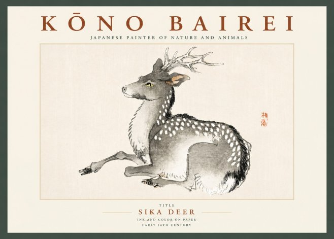 Kōno Bairei Sika Deer No2 - Poster