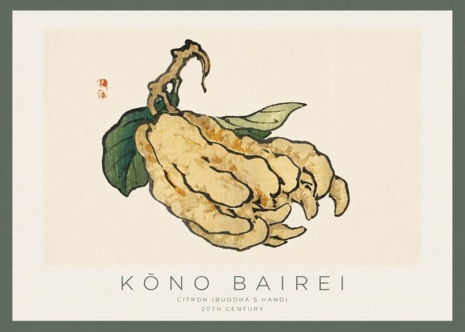 Kōno Bairei Citron (Buddha's Hand) No2 - Poster