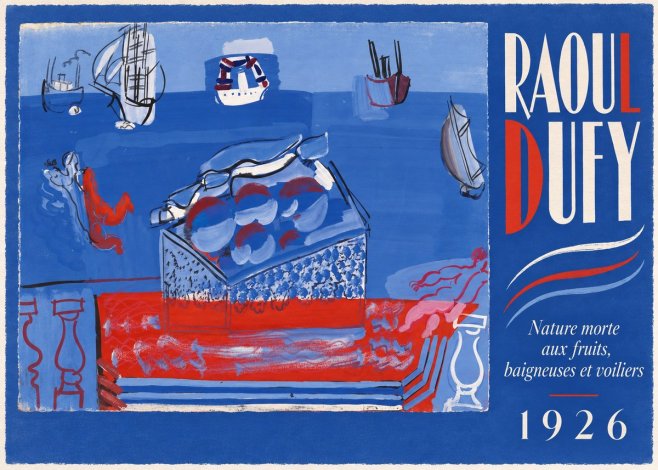 Raoul Dufy Nature Morte Aux Fruits, Baigneuses Et Voiliers No4 - Poster