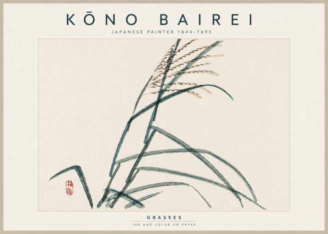 Kōno Bairei Grasses No5 - Poster