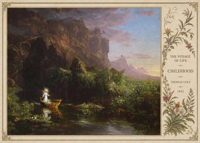 Thomas Cole The Voyage of Life: Childhood I No5 - Poster