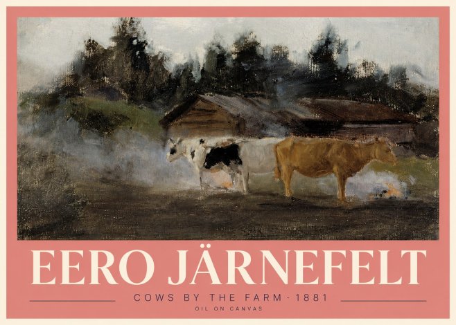 Eero Järnefelt Cows by the Farm · 1881 No3 - Poster