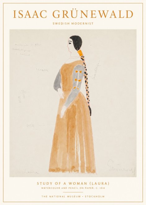 Isaac Grünewald Study of a Woman (Laura) No1 - Poster