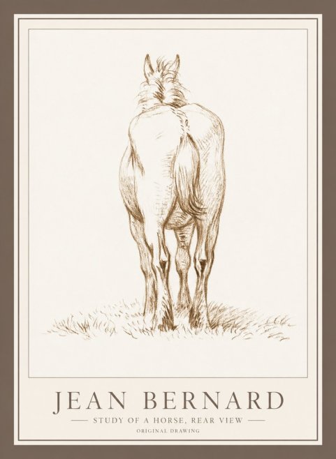 Jean Bernard Horse Study - from Behind No5 - Poster
