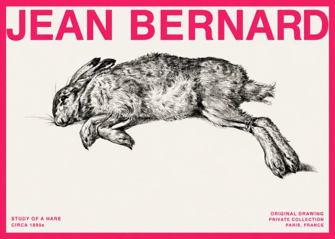 Jean Bernard Study of a Rabbit No4 - Poster