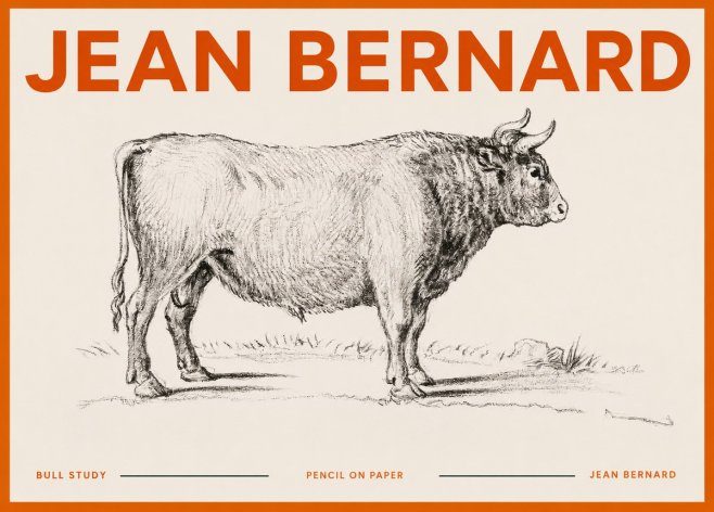 Jean Bernard Study of a Bull I No5 - Poster