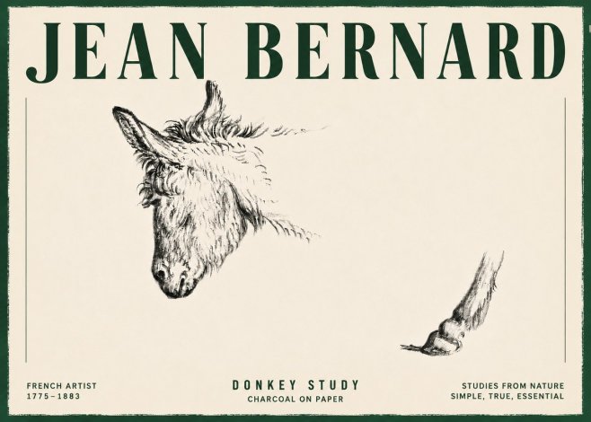 Jean Bernard Study of a Donkey II No6 - Poster