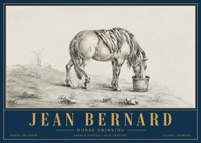 Jean Bernard Horse Drinking No6 - Poster