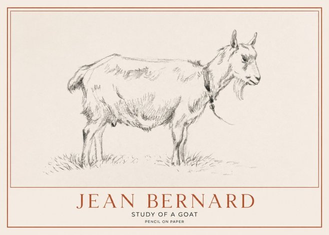 Jean Bernard Study of a Goat III No1 - Poster