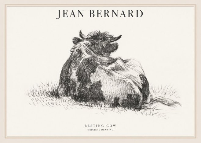Jean Bernard Resting Highland Cow No6 - Poster