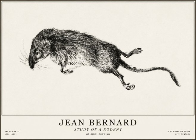 Jean Bernard Study of a Rat II No5 - Poster
