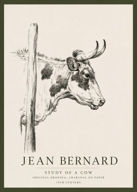 Jean Bernard Study of a Cow XVII No3 - Poster