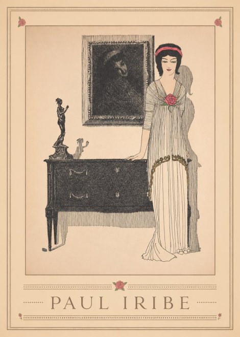 Paul Iribe Woman with Rose No1 - Poster