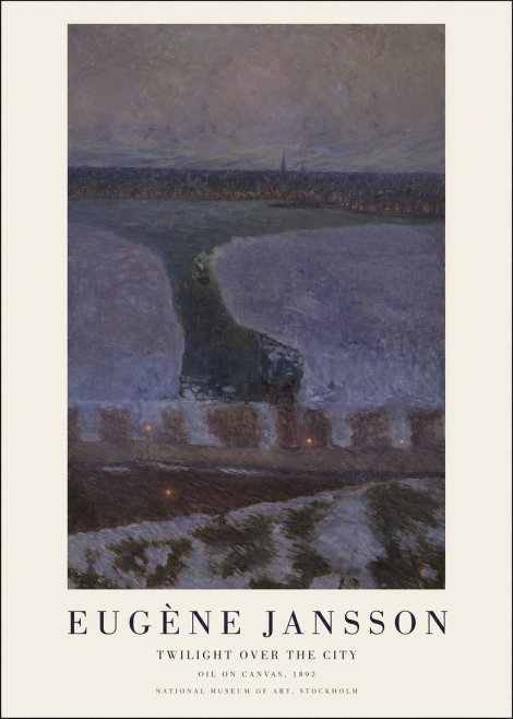 Eugène Jansson Twilight over the City No1 - Poster