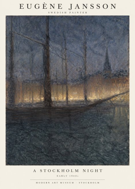 Eugène Jansson Evening on the Water No2 - Poster