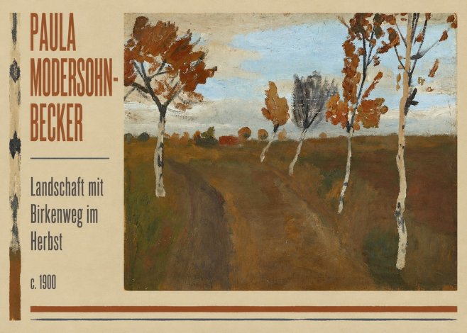 Paula Modersohn-Becker Landschaft Mit Birkenweg Im Herbst No2 - Poster