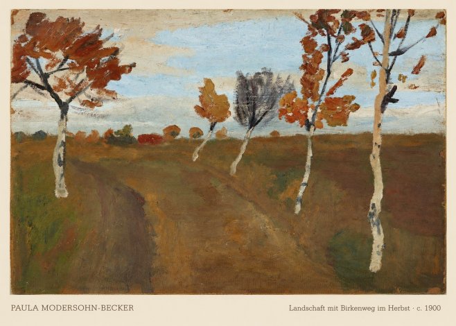 Paula Modersohn-Becker Landschaft Mit Birkenweg Im Herbst No6 - Poster