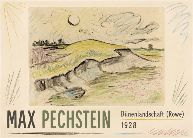 Max Pechstein Dünenlandschaft (Rowe) No1 - Poster