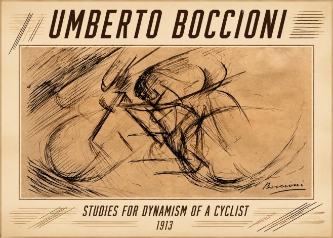 Umberto Boccioni Studies for Dynamism of a Cyclist No1 - Poster