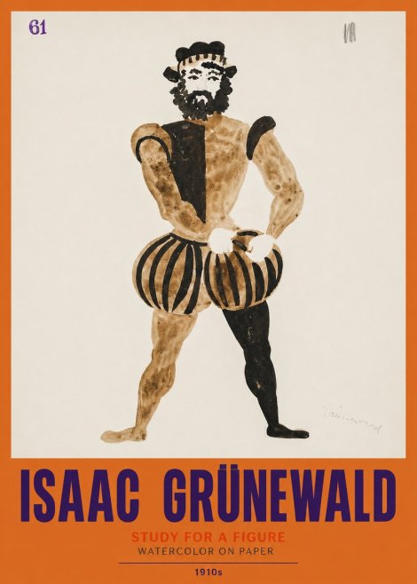 Isaac Grünewald Study for a Figure No2 - Poster