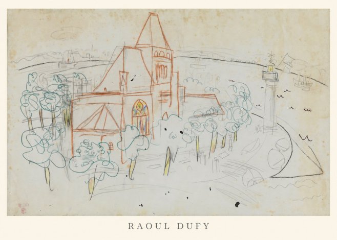 Raoul Dufy Coastal Church and Lighthouse No6 - Poster