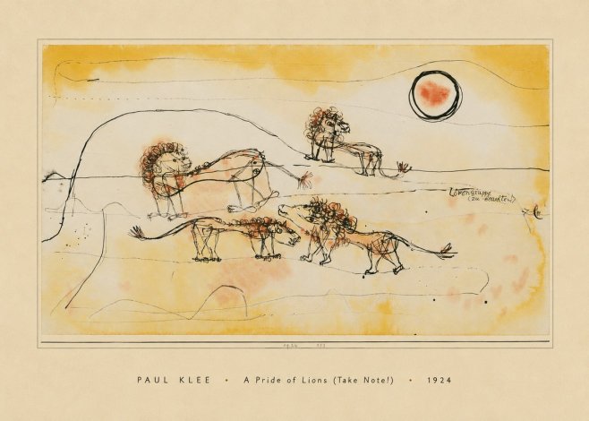 Paul Klee A Pride of Lions (Take Note!) No6 - Poster