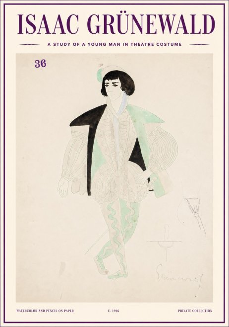 Isaac Grünewald A Study of a Young Man in Theatre Costume No1 - Poster