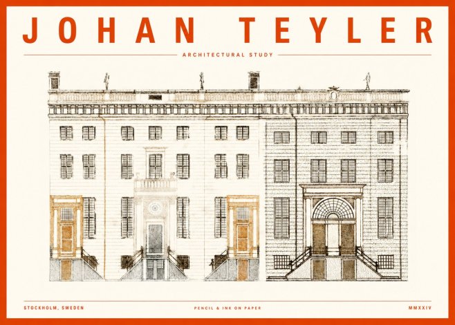Johan Teyler Elevation Study No2 - Poster