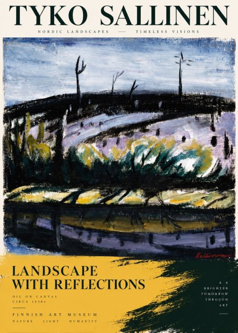 Tyko Sallinen Landscape with Reflections No3 - Poster