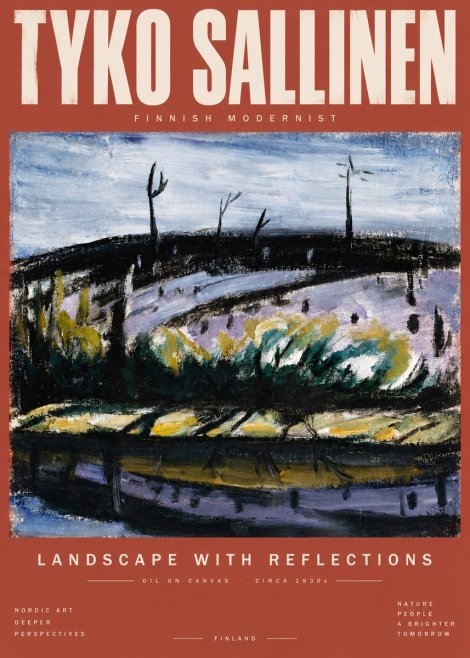 Tyko Sallinen Landscape with Reflections No5 - Poster