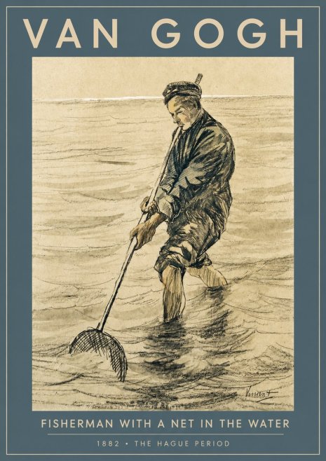 Van Gogh Fisherman with Net No3 - Poster