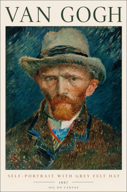 Van Gogh Self-portrait with Grey Felt Hat I No2 - Poster