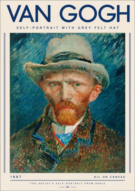 Van Gogh Self-portrait with Grey Felt Hat I No3 - Poster