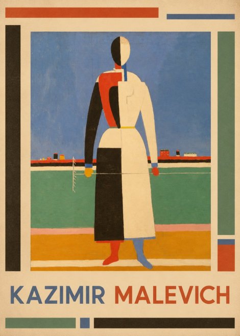 Kazimir Malevich Woman with a Rake No1 - Poster