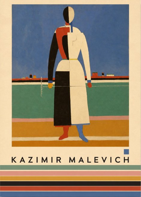 Kazimir Malevich Woman with a Rake No3 - Poster
