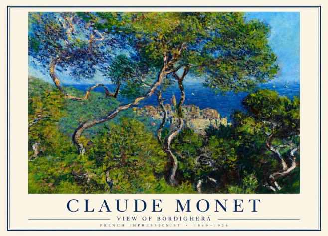 Monet View of Bordighera No4 - Poster