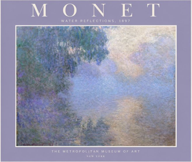 Monet Water Reflections No4 - Poster