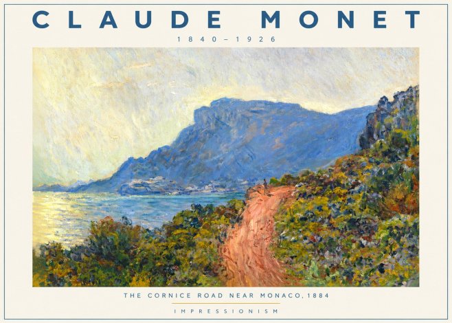 Monet The Cornice Road Near Monaco No2 - Poster