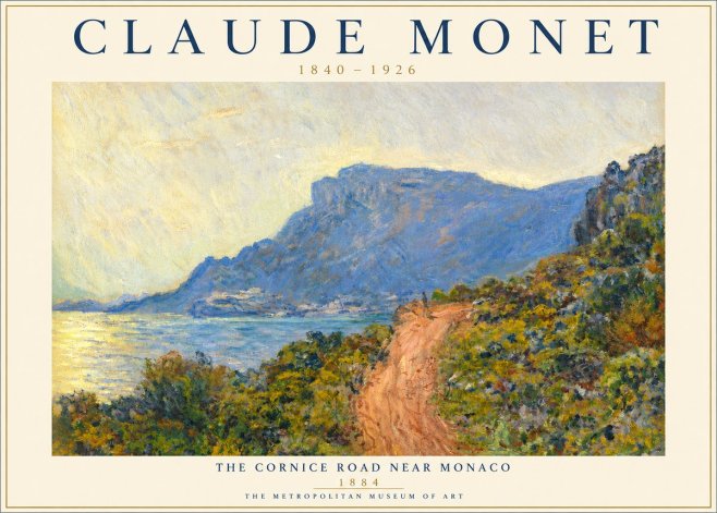 Monet The Cornice Road Near Monaco No3 - Poster