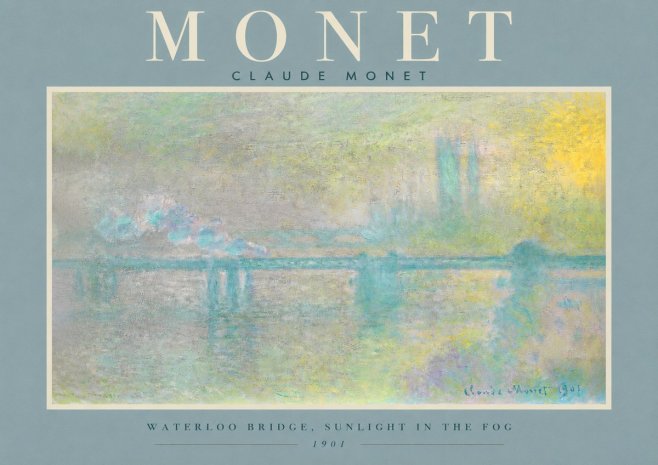 Monet Waterloo Bridge, Sunlight in the Fog II No2 - Poster